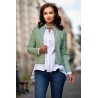 Geaca dama verde deschis din piele eco cu zone plisate