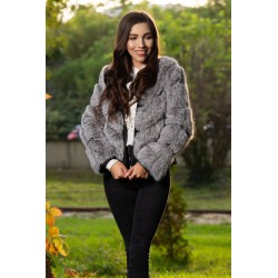 Haina de blana ecologica gri scurta