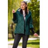 Geaca dama verde matlasata Medeea cu mansete din tricot si gluga