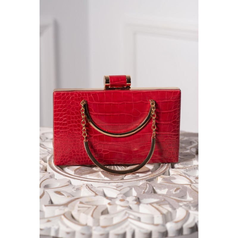 Geanta eleganta Chance rosie cu detalii aurii