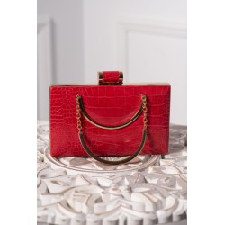 Geanta eleganta Chance rosie cu detalii aurii