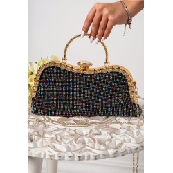 Poseta eleganta Valeria cu strassuri multicolore