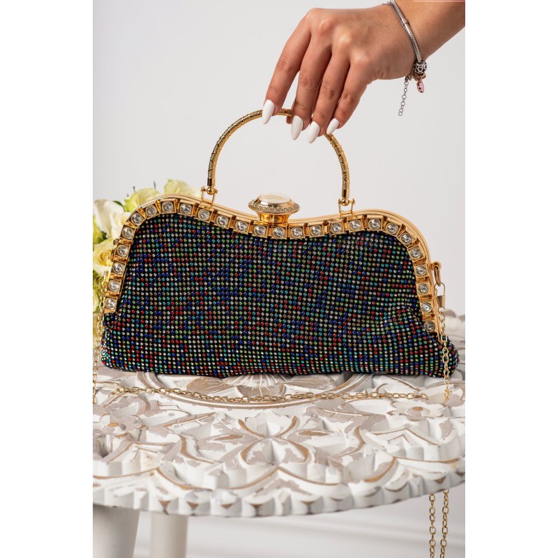 Poseta eleganta Valeria cu strassuri multicolore