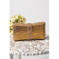 Geanta dama gold Cleopatra tip funda cu strassuri