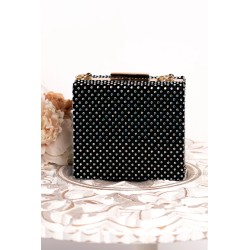 Geanta eleganta Ivonne neagra cu strassuri