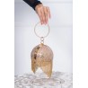 Clutch auriu elegant tip sfera decorat cu strassuri