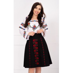 Ie cu broderie florala multicolora Daciana