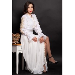 Camasa eleganta de inspiratie traditionala Isadora cu broderie aurie