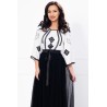 Bluza alba tip ie din vascoza cu broderie traditionala neagra