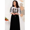Ie alba traditionala din bumbac Veronica cu broderie neagra