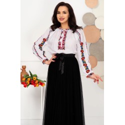 Ie dama traditionala Monica cu broderie florala multicolora
