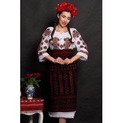 Ie dama din bumbac Niculina cu broderie traditionala