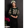 Ie dama verde din bumbac Berta cu broderie traditionala