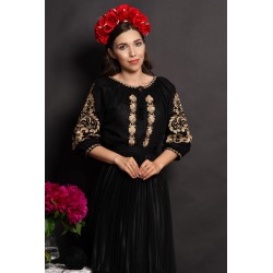 Ie neagra traditionala Savanna cu gladiole brodate