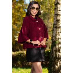 Capa dama eleganta bordo cu nasturi tip perla