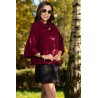 Capa dama eleganta bordo cu nasturi tip perla