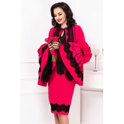 Jacheta magenta cu maneci clopot pretioase