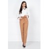 Pantaloni InPuff camel lejeri cu cordon in talie