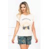 Pijama dama din bumbac din doua piese cu imprimeu tropical