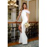 Rochie de cununie Pretty Girl eleganta ivoire cu volane din tulle pe umeri