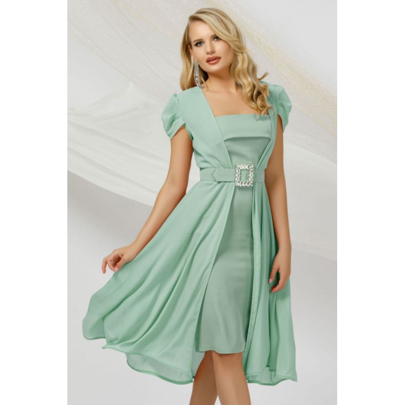 Rochie de ocazie eleganta mint Pretty Girl din doua piese