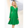 Rochie de ocazie Pretty Girl verde in clos cu guler ascutit