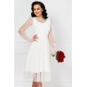 Rochie InPuff eleganta de cununie ivoire acoperita de tul cu buline