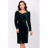 Rochie de ocazie Celia din catifea verde cu maneci din paiete