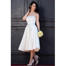 Rochie de cununie butter Nancy in clos cu strassuri in talie