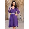 Rochie de ocazie in clos mov Romina cu cordon stralucitor in talie