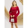 Rochie eleganta rosie din catifea croi tip A