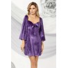 Rochie eleganta Pretty Girl lila lejera din catifea cu insetii argintii