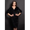 Rochie eleganta Amira neagra din catifea cu paiete pe o parte