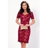 Rochie de ocazie bordo conica brodata