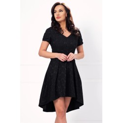 Rochie neagra asimetrica cu pliuri