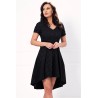 Rochie neagra asimetrica cu pliuri