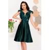 Rochie de ocazie eleganta verde in clos Liana cu flori 3D