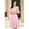Rochie de ocazie midi roz in clos Romina cu fir lurex