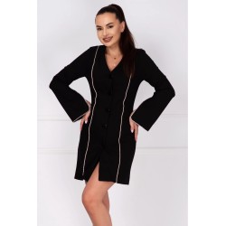 Rochie de ocazie tip sacou cu benzi pretioase din strassuri