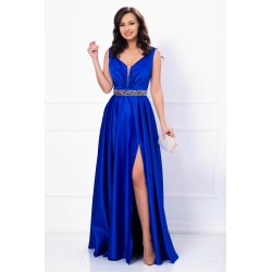 Rochie lunga eleganta din tafta albastru royal Camila