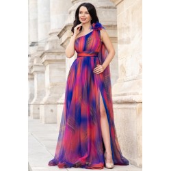 Rochie pretioasa Josephine royal cu imprimeu tip pictura