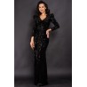 Rochie de seara eleganta Clarisse tip sirena din paiete negre