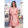 Rochie Atmosphere de vara din poplin somon cu volanase