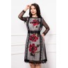 Rochie de zi traditionala Effect cu broderie si tulle