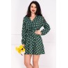 Rochie de zi verde cu buline albe