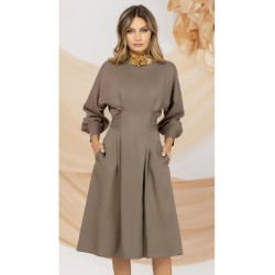 Rochie cafenie Pretty Girl de zi din Lyocell