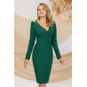 Rochie office tip creion Pretty Girl verde cu nasturi imbracati
