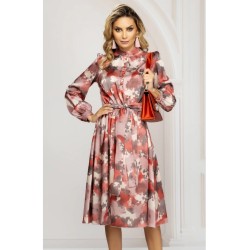 Rochie de zi midi in clos cu imprimeu tip pictura