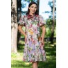 Rochie de zi midi cu maneci gogosar si imprimeu floral