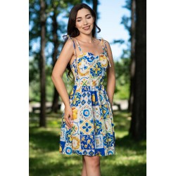 Rochie de vara in clos cu imprimeu grecesc